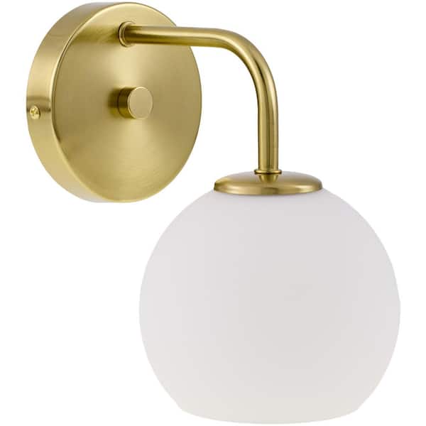 Livabliss Weiss WEI-001 8 in. L x 6 in. W x 9 in. H, White/Gold, Wall Sconce