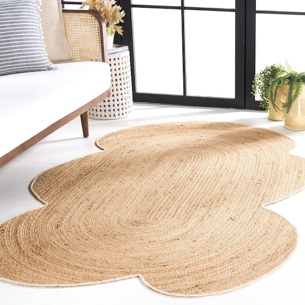 Natural Fiber 4 ft. x 7 ft. Natural Woven Radial Specialty Area Rug