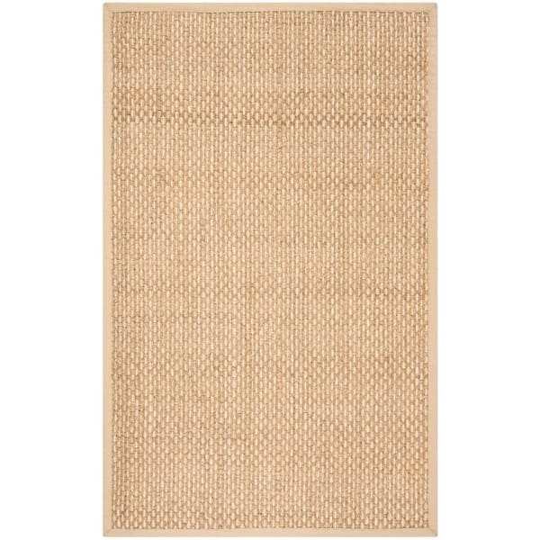 SAFAVIEH Natural Fiber Tan/Beige 5 ft. x 8 ft. Border Area Rug