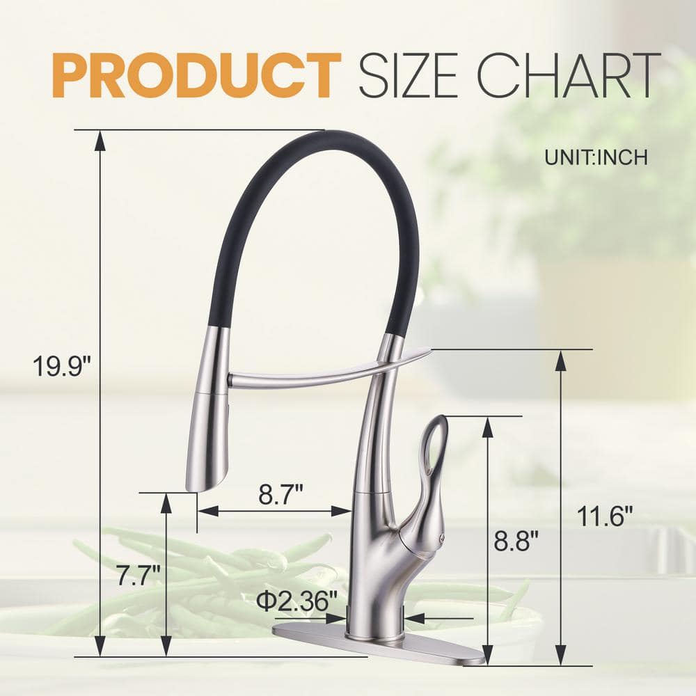 Brushed Nickel Single-Handle Pull-Out Kitchen Faucet with Spray
