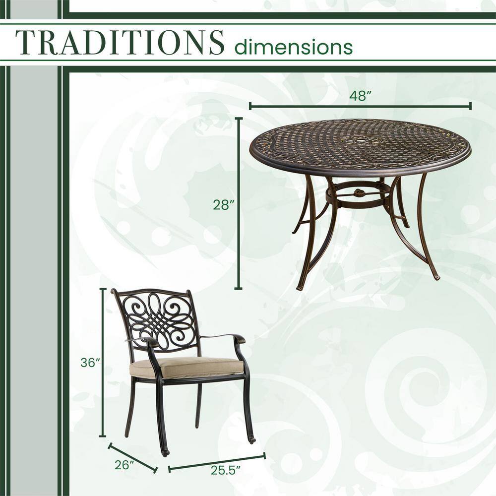 Oat Cushioned 5-Piece Aluminum Outdoor Dining Set