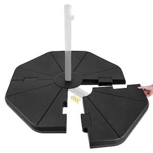 4-Piece 18 lbs. Plastic Patio Umbrella Base in Black