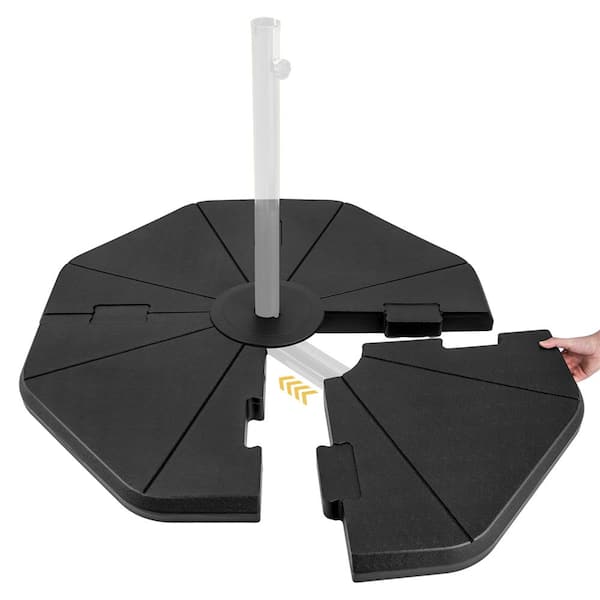 Costway 4-Piece 18 lbs. Plastic Patio Umbrella Base in Black