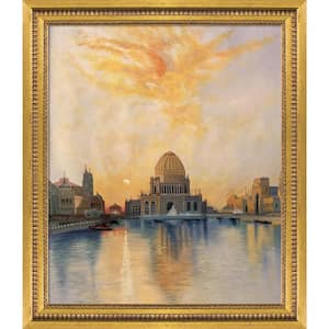 Chicago World's Fair by Thomas Moran Versailles Gold Queen Framed Abstract Oil Painting Art Print 25 in. x 29 in.