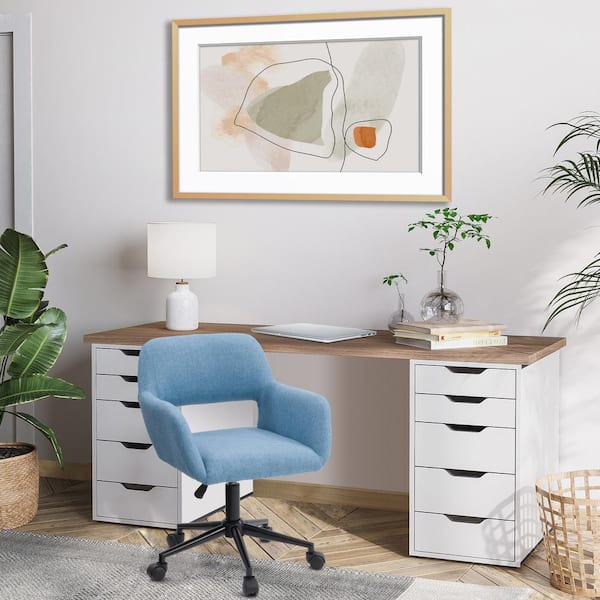 CorLiving Marlowe Light Blue Fabric Upholstered Task Chair WGY-634