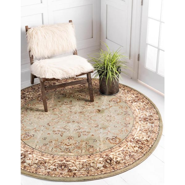 Voyage St. Florence Light Green 6' 0 x 6' 0 Round Rug