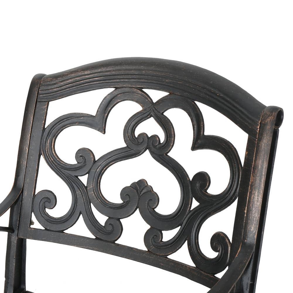 Abigal 9-Piece Shiny Copper Cast Aluminum Outdoor Dining Set