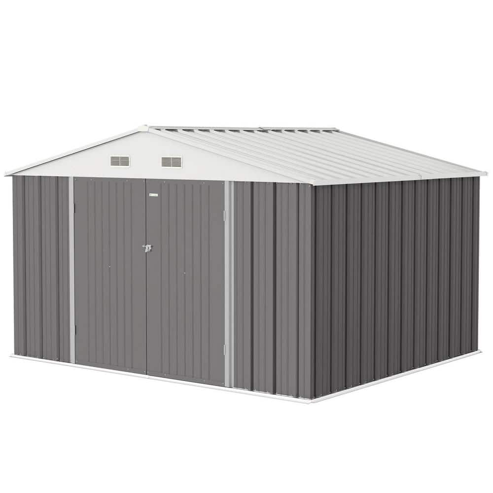 Patiowell 10 ft. W x 10 ft. D Detachable Storage Rack with Metal Storage Shed for Outdoor, Steel