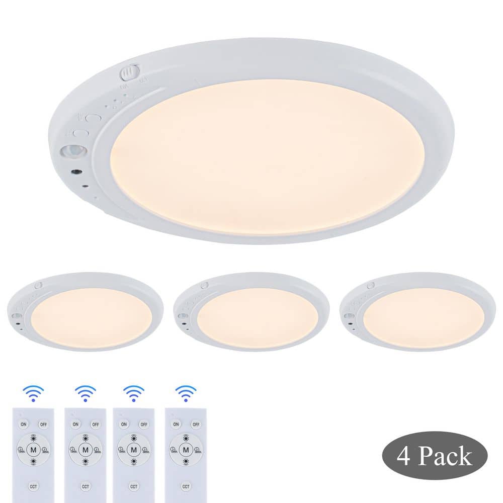 7.75 in. White Motion Sensor Rechargeable LED Flush Mount Ceiling Light with 3CCT Selectable and Timer price history on PriceWatchPro