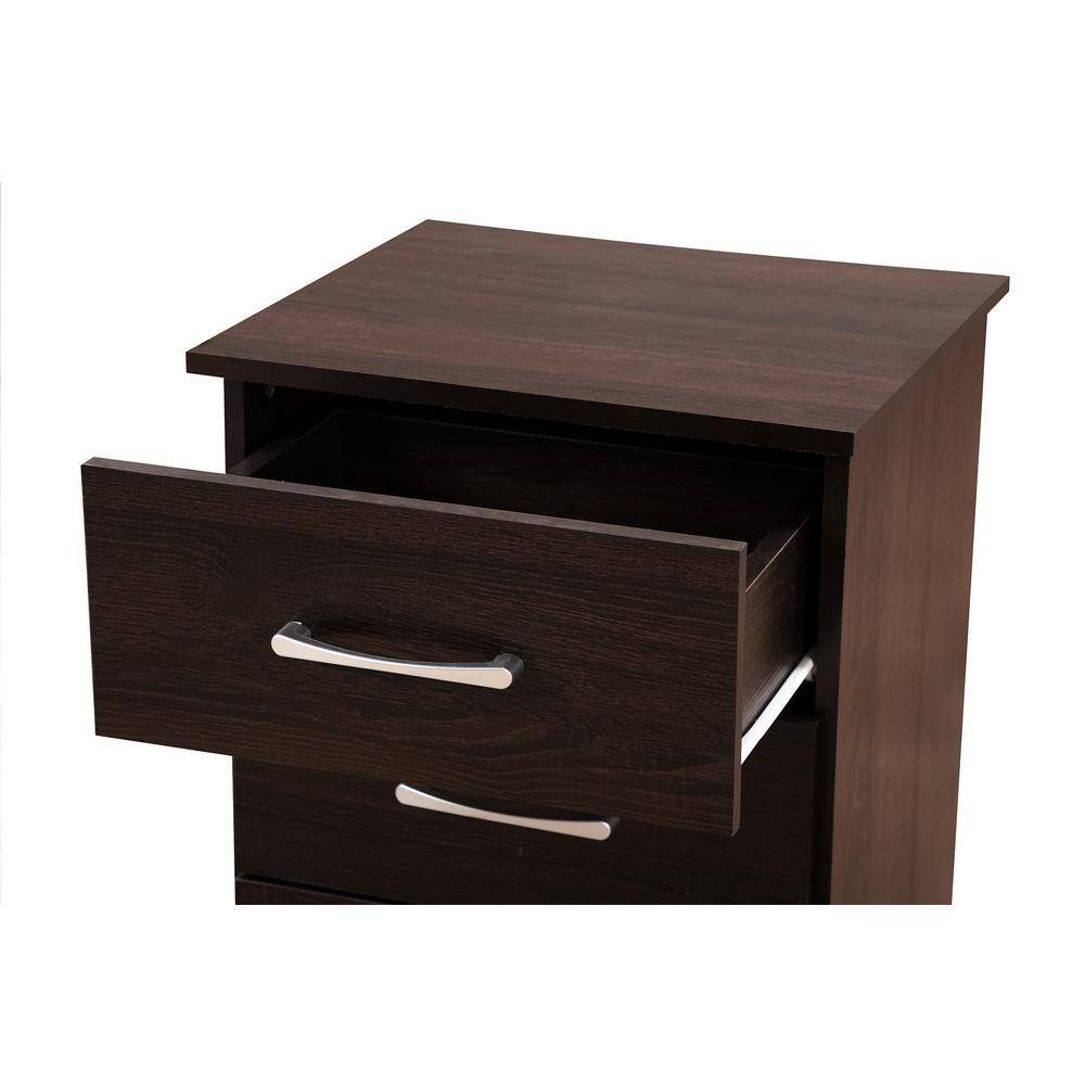 Boston 3-Drawer Wenge Compact Nightstand