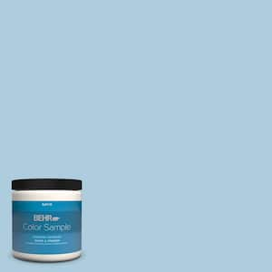 BEHR PREMIUM PLUS 8 oz. M500 3 Blue Chalk color Satin Enamel