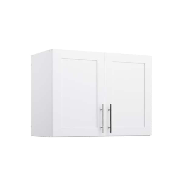 Elite 32 in. W x 24 in. H x 16.75 in. D 2-Shelf Wall Mounted Cabinet with Panel Doors in White