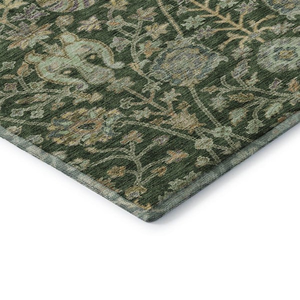 Mayfield Premium Machine Washable Abstract AMF1087 Green 3 ft. x 5 ft. Area Rug