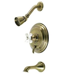 Restoration Single Handle 1-Spray Tub and Shower Faucet 2 GPM with Pressure Balance in Antique Brass