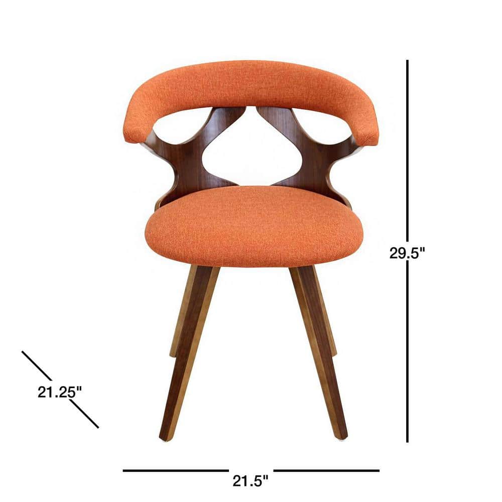 Gardenia Orange Mid-Century Modern Swivel Dining Chair