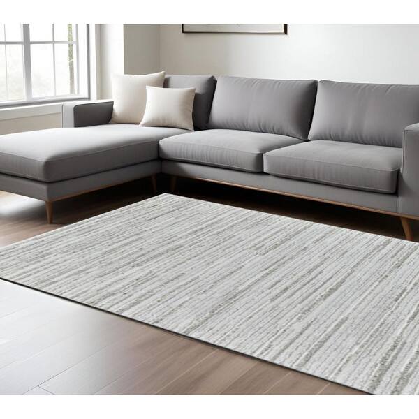 8 ft. x 11 ft. Gray Abstract Area Rug