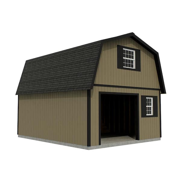 Best Barns West Virginia 16 ft. x 24 ft. x 16-1/4 ft. 2 Story Wood Garage Kit without Floor