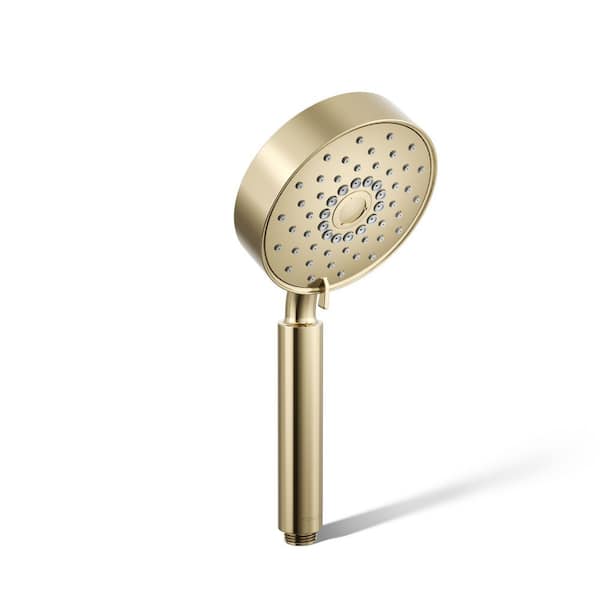 Purist 3-Spray Patterns 1.75 GPM 5 in. Wall Mount Handheld Shower Head in Vibrant French Gold