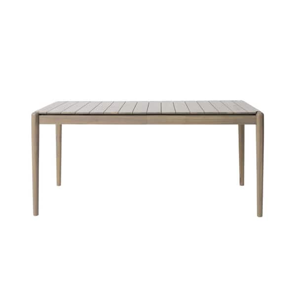 Unbranded Outdoor wooden dining table for backyard garden patio, light grey