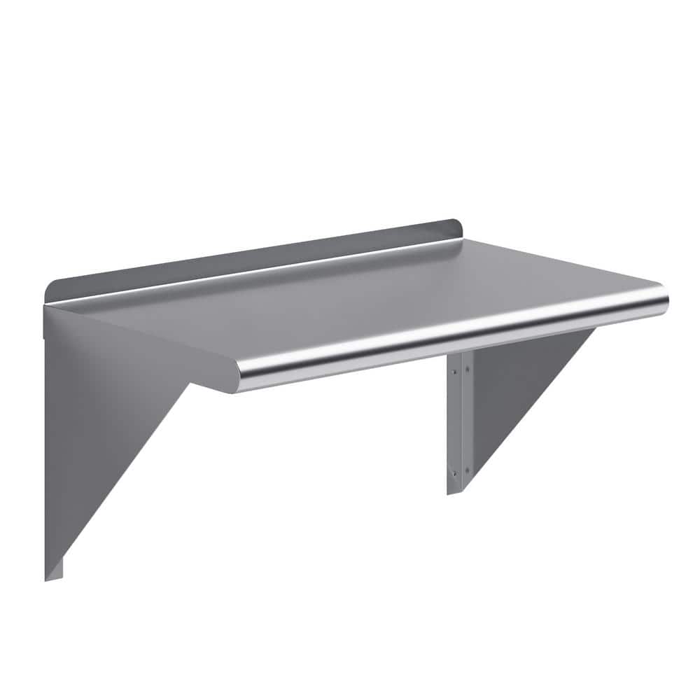 24" x 14" Stainless Steel Wall Shelf with Brackets