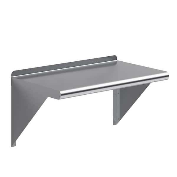 AMGOOD 14 in. x 24 in. Stainless Steel Wall Shelf Kitchen, Restaurant, Garage, Laundry, Utility Room Metal Shelf with Brackets
