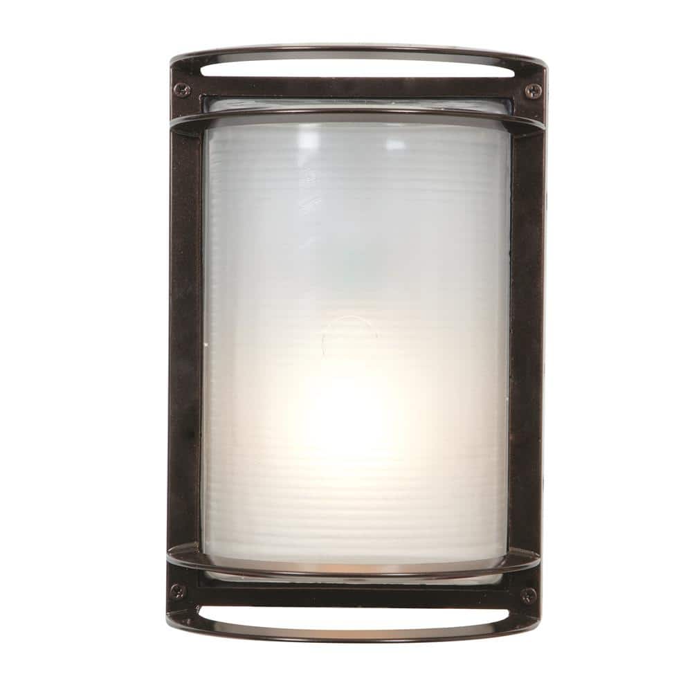 Nevis 7 in. 1-Light Bronze Outdoor Wall Mount Sconce