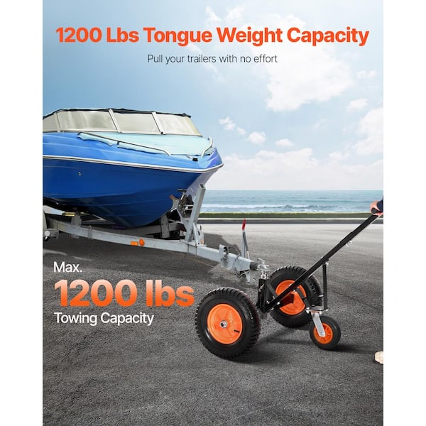 Trailer Dolly, 1200 lbs. Tongue Weight Capacity, Carbon Steel Trailer Mover with 18 in. and 22 in. Height Adjustable