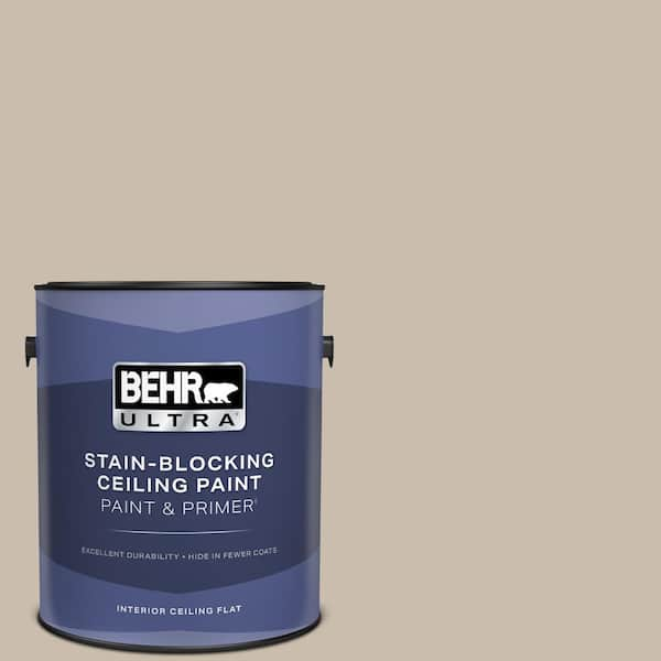 BEHR ULTRA 1 gal. #PPU5-13 Creamy Mushroom Ceiling Flat Interior Paint & Primer