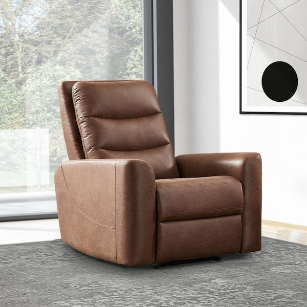 DEVON & CLAIRE Bentley Brown Fabric Manual Recliner