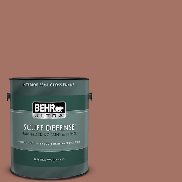 BEHR ULTRA 1 gal. #200F-5 Toasted Nutmeg Extra Durable Semi-Gloss Enamel Interior Paint & Primer