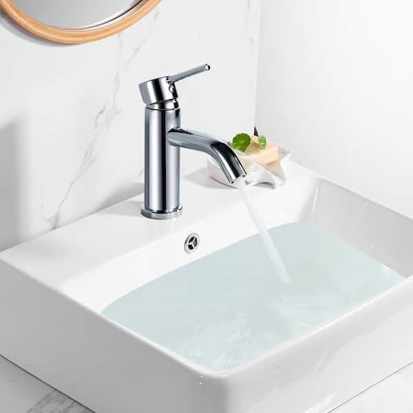 Satico Single-Handle Single Hole Bathroom Faucet in Chrome