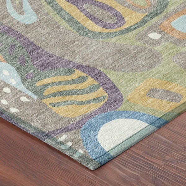 Chantille Machine Washable Indoor/Outdoor Abstract ACN2488 Green 5 ft. x 7 ft. 6 in. Area Rug