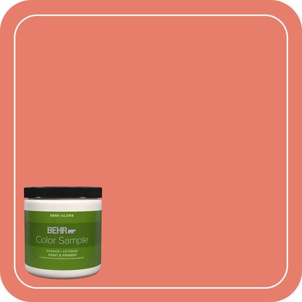 BEHR PREMIUM PLUS 8 oz. #HDC-SM14-12 Cosmic Coral Semi-Gloss Interior/Exterior Paint & Primer Color Sample