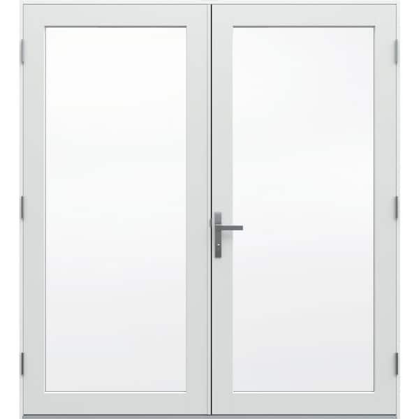 JELD-WEN F-4500 72 in. x 80 in. White Left Hand/Outswing Primed Fiberglass French Patio Door Kit with Impact Glass