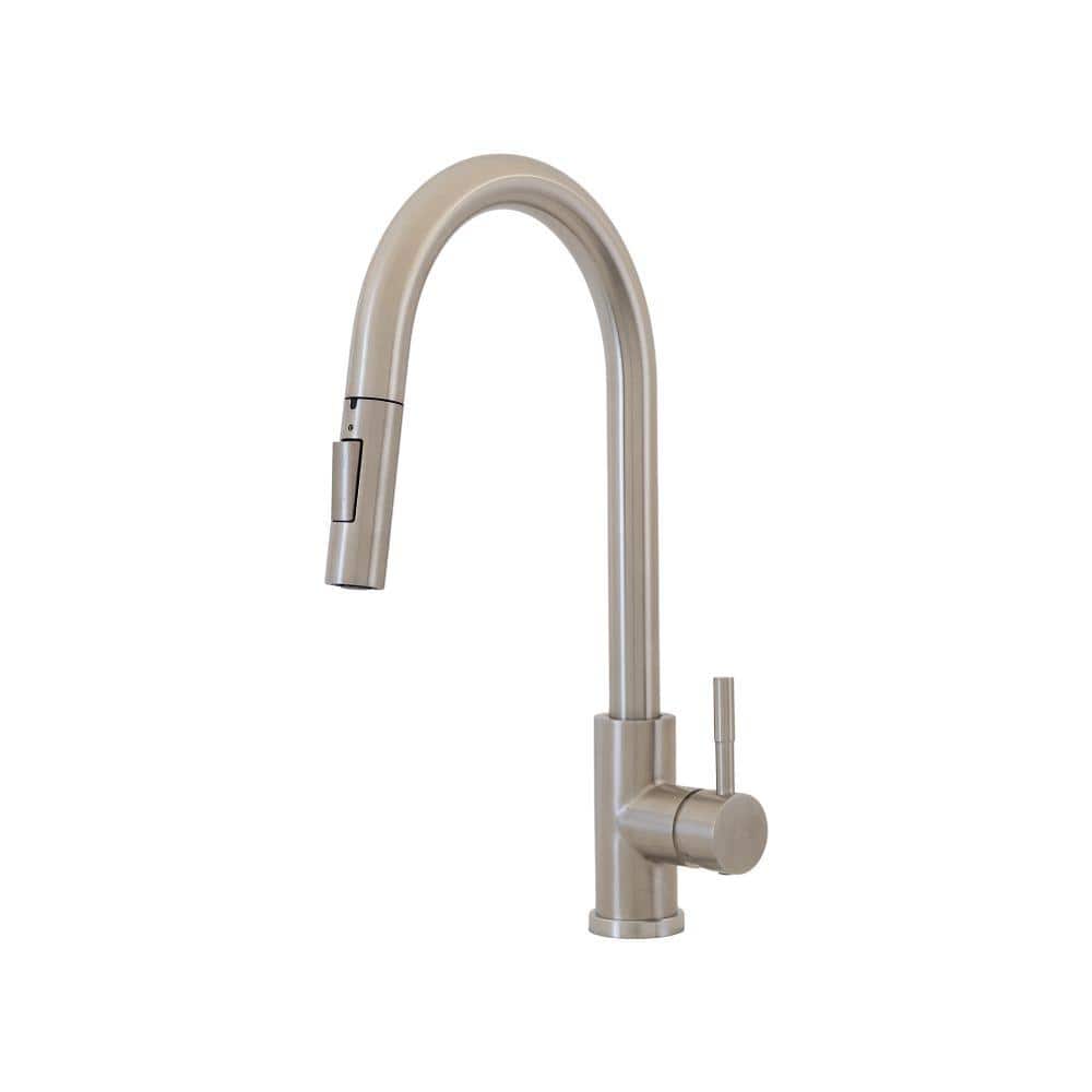 Brushed Nickel Pull-Down Kitchen Faucet with Spray and Swivel