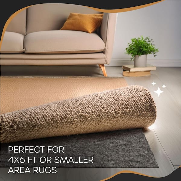 4 ft. x 6 ft. TPO Coated Felt Dual Surface Non-Slip Rug Pad - 1/4" Thick