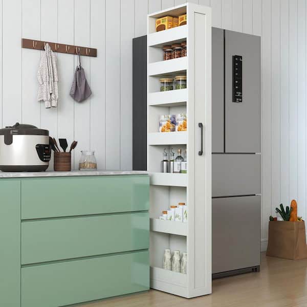 7 Tier multi-functional pull-out multi-tier storage Single-sided open shelf for Kitchen, Living Room and Narrow Spaces