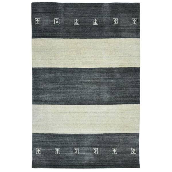 4 ft. x 6 ft. Multi-Colored Wool Striped Hand Woven Area Rug
