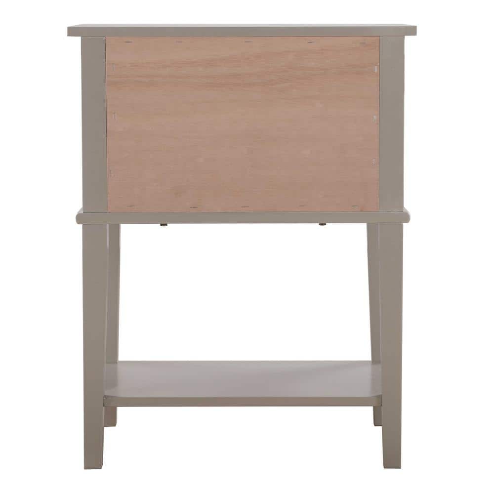 Newton Silver Champagne 2-Drawer Nightstand with Open Shelf