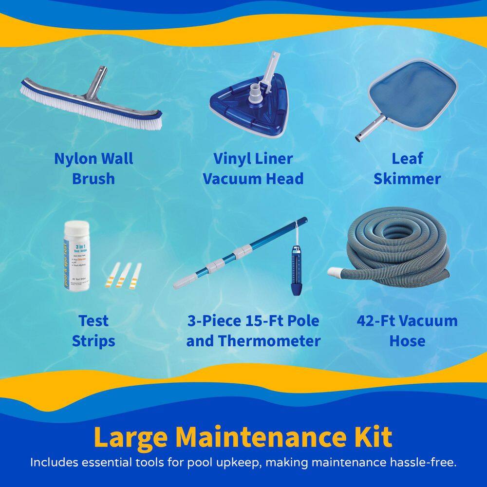 Belize 30' x 15' Oval Steel Above Ground Pool with Pump