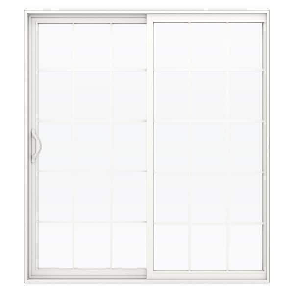 JELD-WEN 72 in. x 80 in. V-2500 in White Right-Hand Vinyl 15 Lite Sliding Patio Door