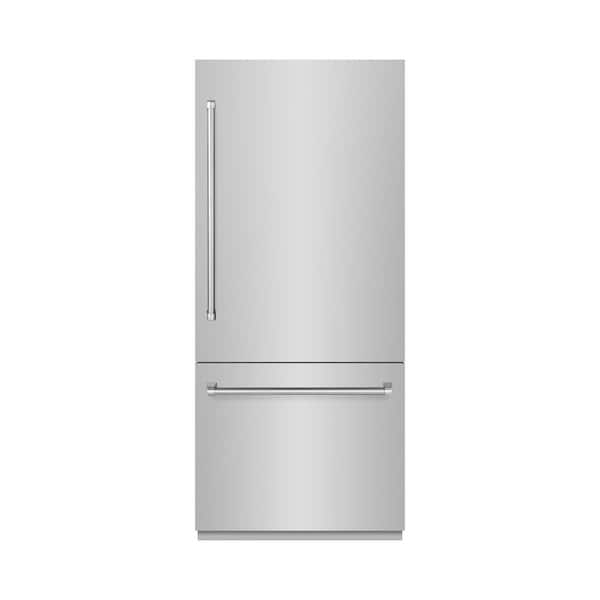 ZLINE Kitchen and Bath 36 in. 19.8 cu. ft. Built-in Bottom Freezer Refrigerator with Water Dispenser and Ice Maker in Stainless Steel