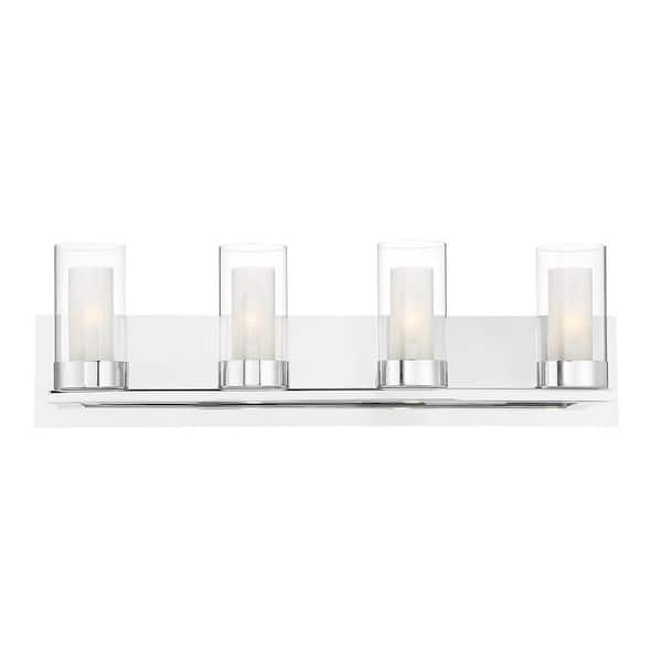 Samantha 26.6 in. 4-Light Chrome LED Bathroom Vanity Light