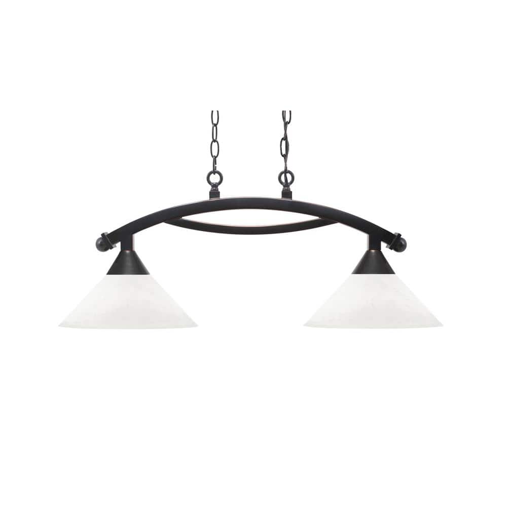 Bridgewater 2 Light Black Copper Linear Chandelier, Any room with 10 in. Wh