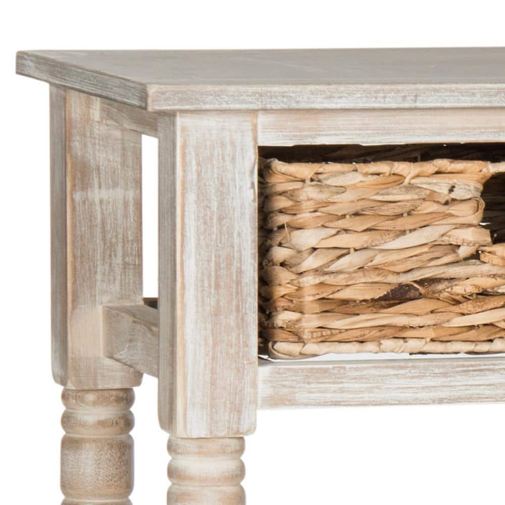 Christa Brown Wood and Metal Console Table with Storage