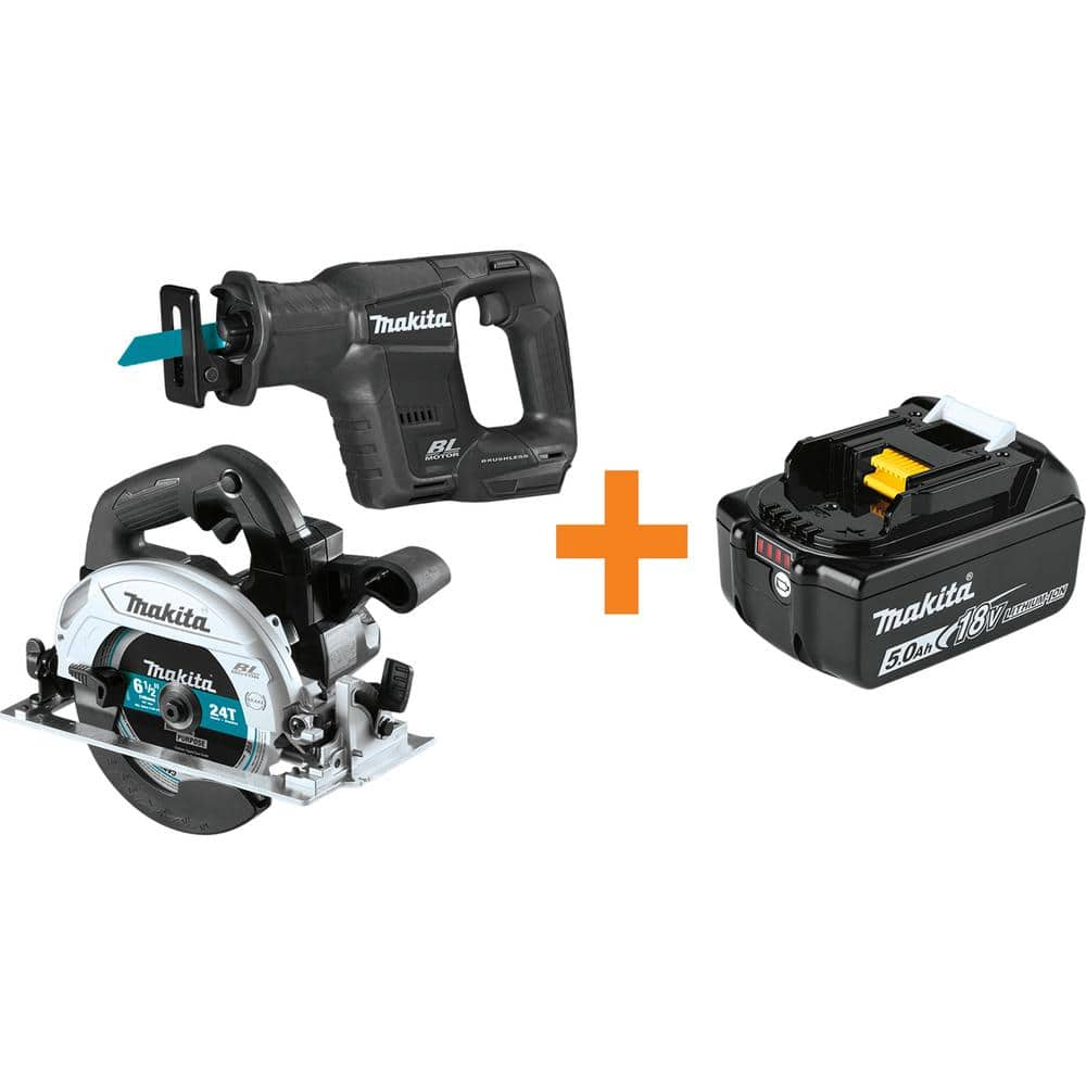 Makita 18V 6-1/2 in. LXT Sub-Compact Brushless Circ Saw and LXT ...