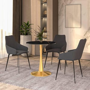 LeisureMod Bristol 24 in. Round Dining Table with Sintered Stone