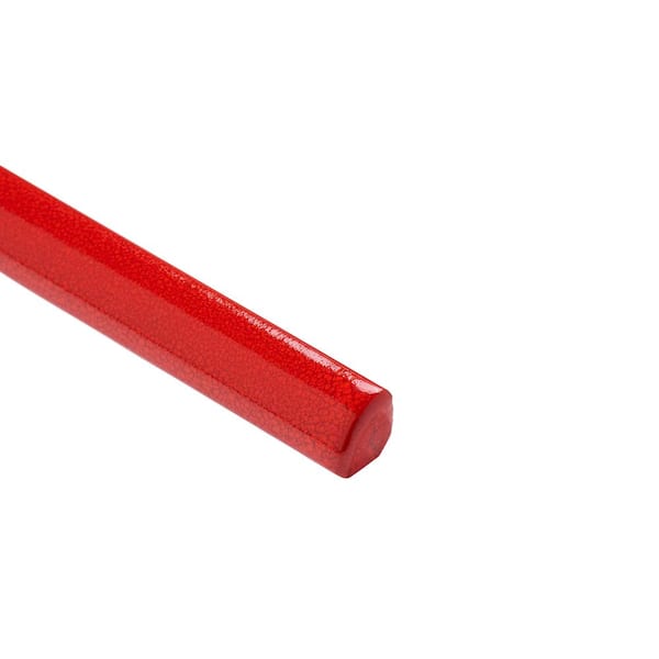 Orion Selenium Red 0.47 in. x 7.87 in. Glazed Terracotta Clay Quarter Round Bullnose Trim (0.02 Sq. Ft. / Each)