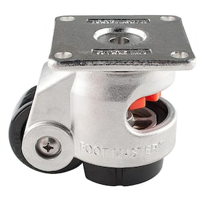 SGDN Series 2 in. Nylon Swivel Stainless Steel Plate Mounted Leveling Caster with 615 lb. Load Rating