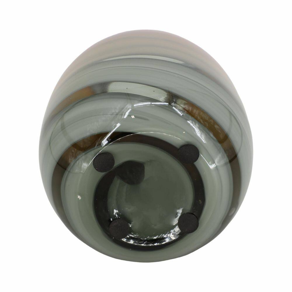 10" Tall Black and Gold Glass Decorative Vase
